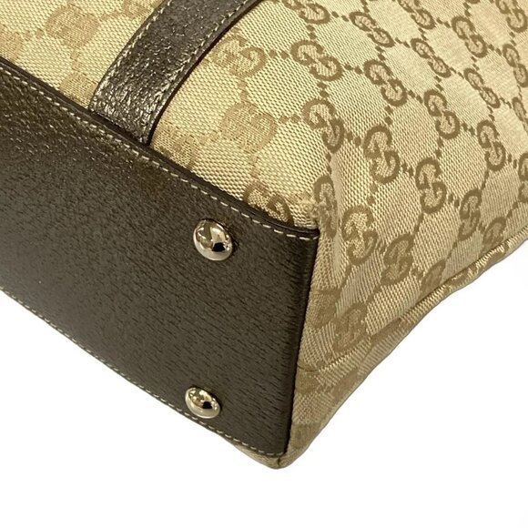 Auth GUCCI GG/Abbey 141470 Beige Light Brown Bronze Jacquard Leather - Picture 8 of 16